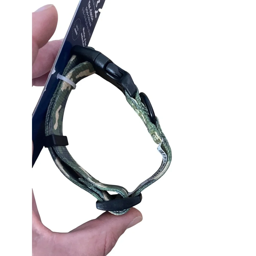Youly The Classic Dog Collar Green Camo Small 9-14 IN Adjustable‎ Nylon Buckle